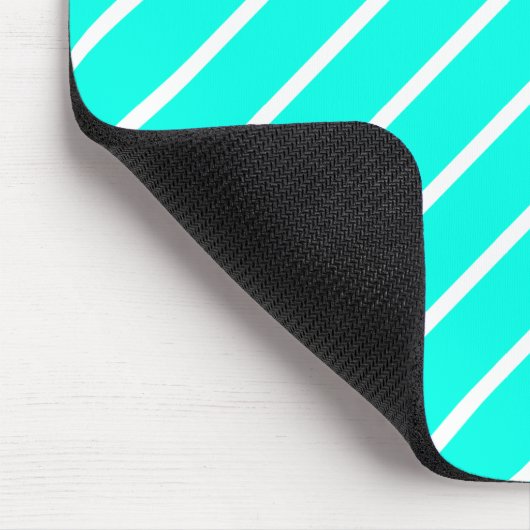 Stripes Turquoise & White Mousepad Muismat (Hoek)