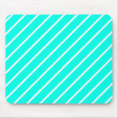 Stripes Turquoise & White Mousepad Muismat (Voorkant)