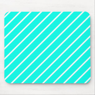 Stripes Turquoise & White Mousepad Muismat