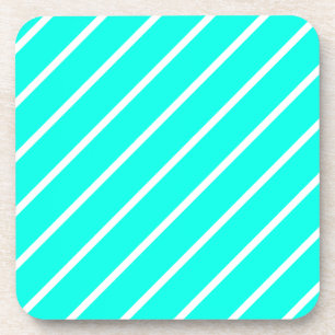 Stripes Turquoise & White Onderzetters