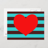 Stripes van bruin en Aqua Briefkaart (Voorkant / Achterkant)