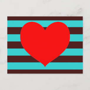 Stripes van bruin en Aqua Briefkaart