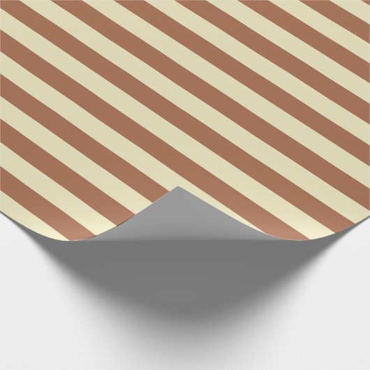 Stripes van bruin en beige cadeaupapier (Hoek)