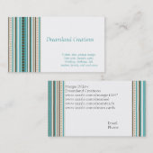 Stripes van de sjabloon van blauwgroen en goudvisi visitekaartje (Voorkant / Achterkant)