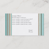Stripes van de sjabloon van blauwgroen en goudvisi visitekaartje (Achterkant)
