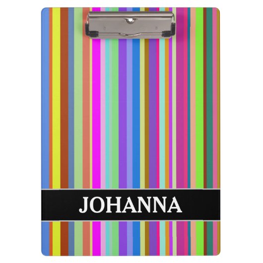 Stripes van diverse kleuren + Klembord van de Naam (Voorkant)