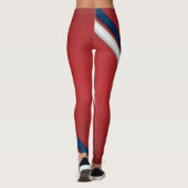 Stripes van het Patriottische Rode Witte en Blauwe Leggings (Achterkant)