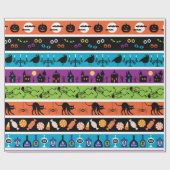 Stripes van kleurrijk patroon van gehalogeneerde s cadeaupapier (Vlak)