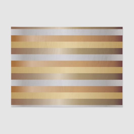 Stripes van koper, goud, zilver en Bronze Tissuepapier (Voorkant)