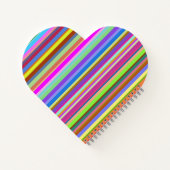 Stripes van verschillende kleuren — Heart-vormige  Notitieboek (Achterkant)