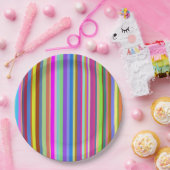 Stripes van verschillende kleuren papieren bordje (Feest)