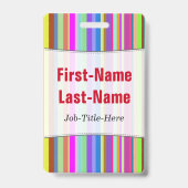 Stripes van verschillende kleuren; Persoonlijke na Badge (Achterkant)