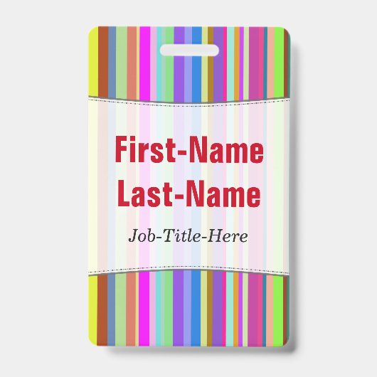 Stripes van verschillende kleuren; Persoonlijke na Badge (Voorzijde)