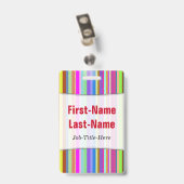 Stripes van verschillende kleuren; Persoonlijke na Badge (Achterkant met clip)