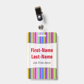 Stripes van verschillende kleuren; Persoonlijke na Badge (Voorzijde met clip)