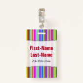 Stripes van verschillende kleuren; Persoonlijke na Badge (Achterkant met clip)