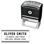 Stripes Varsity Sporty Style Return Address Zelfinktende Stempel (In situ)