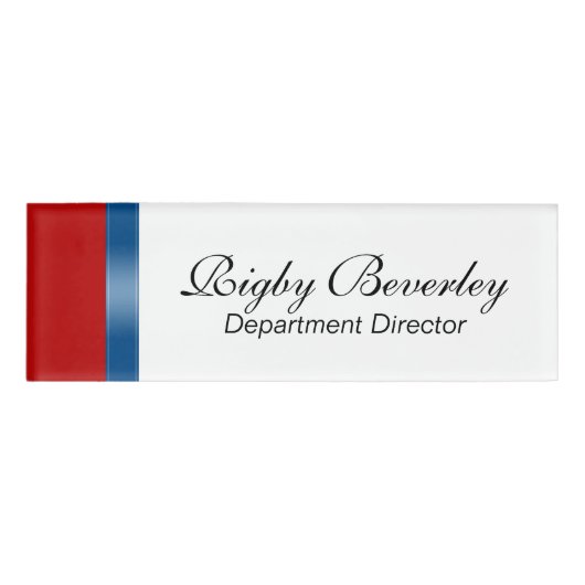 STRIPES-verlopen - blauw en uw ideeën Naambadge (Voorkant)