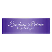 STRIPES-verlopen - lila violet + uw idee Naambadge (Voorkant)