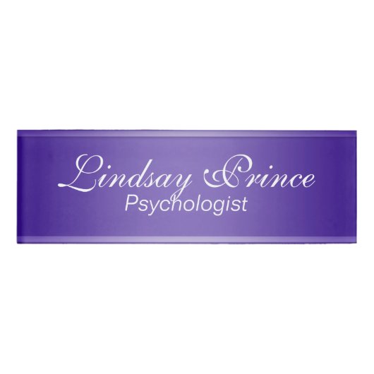 STRIPES-verlopen - lila violet + uw idee Naambadge (Voorkant)