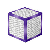 STRIPES-verlopen - violet en uw ideeën Kubus (Achter hoekig)