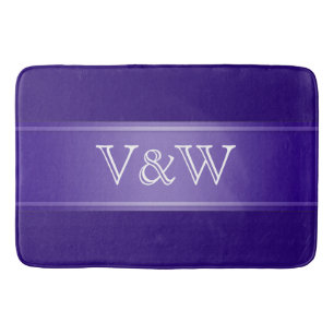 STRIPES-verlopen - violet + jouw tekst Badmat