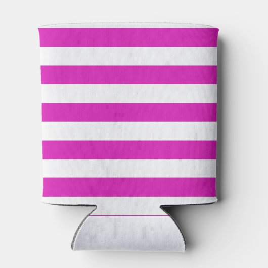 STRIPES verstelbaar Roze met Naam Blikjeskoeler (Achterkant)