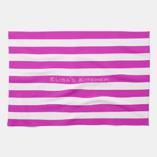 STRIPES verstelbaar Roze met naam Theedoek