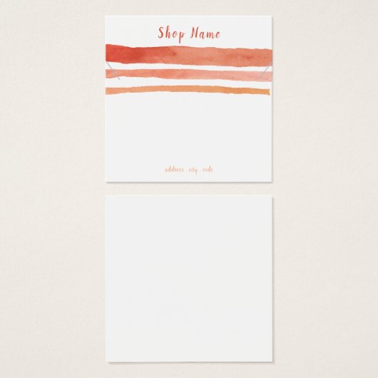 Stripes vierkant ketting of armband vierkante visitekaartjes (Voorkant /achterkant)