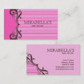 Stripes Visitekaartje Roze bruin (Voorkant / Achterkant)