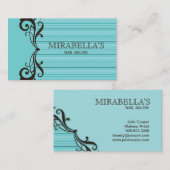 Stripes Visitekaartje Swirl Turquoise blue Brown (Voorkant / Achterkant)