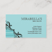 Stripes Visitekaartje Swirl Turquoise blue Brown (Achterkant)