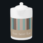 Stripes voor de Stille Oceaan Theepot<br><div class="desc">We vieren de Stille Oceaan in dit leuke Trendy Stripes-patroon, met kleuren van het strand. Zand, oceaanblauw Wij hebben alle afbeeldingen verlaten die in dit ontwerp klantgericht worden gebruikt - u kunt met hen aan uw harteninhoud spelen - klik de oranje knoop "CustomizeThis"en benadruk het afbeelding u wilt verwijderen, resize...</div>