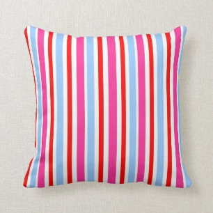 Stripes voor helder rood en blauw Snoep Kussen