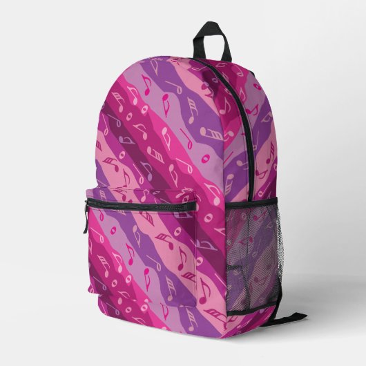 Stripes voor muzieknoten bedrukte rugzak (Achterkant Hoek Rechts)