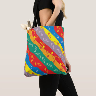 Stripes voor muzieknoten tote bag