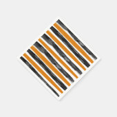 Stripes voor zwarte en Oranje halloween Waterverf Servet (Hoek)