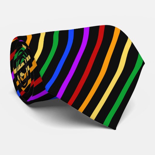 Stripes voor zwarte en regenboog stropdas (Opgerold)