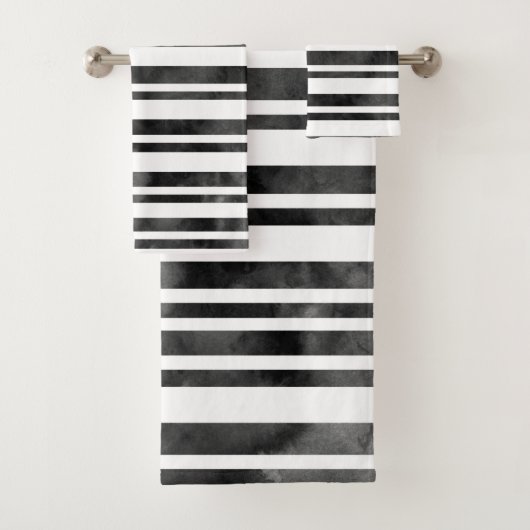 Stripes voor zwarte en witte Waterverf Bad Handdoek (Insitu)