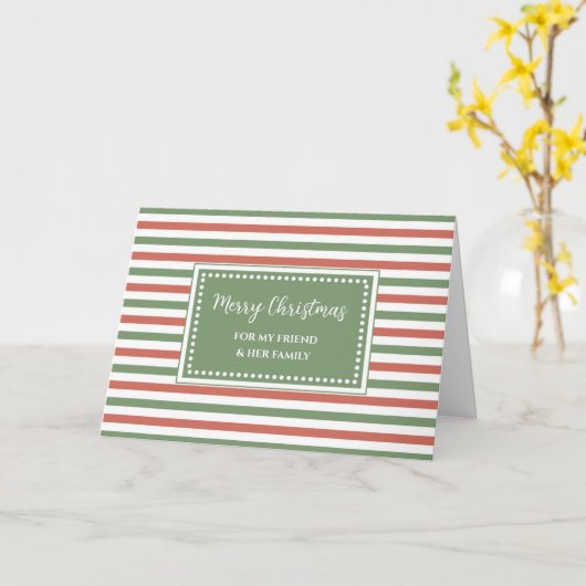 Stripes Vriend & Familie Vrolijk Kerstfeest Kaart (Gele Bloem)