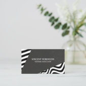 Stripes Wave | Stijlvolle moderne kunst Visitekaartje (Staand voorkant)