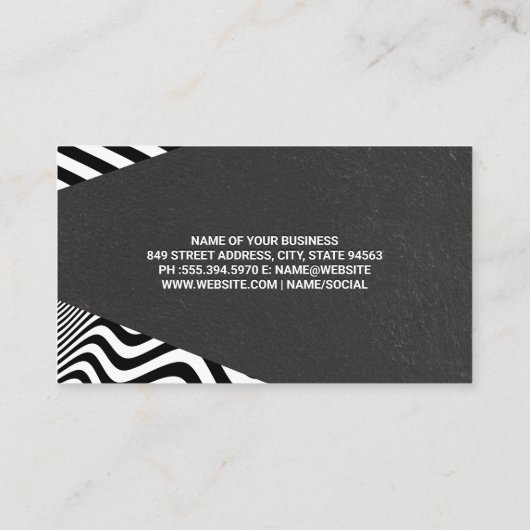Stripes Wave | Stijlvolle moderne kunst Visitekaartje (Achterkant)