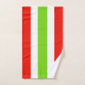 Stripes White Red Green Bad Handdoek (Handdoek)