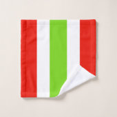 Stripes White Red Green Bad Handdoek (Wasdoekje)
