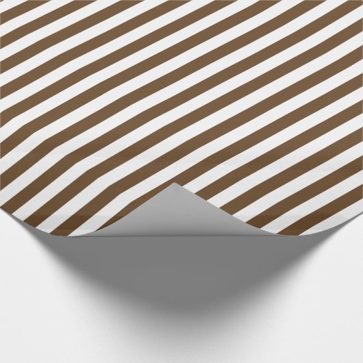 Stripes - wit en donkerbruin cadeaupapier (Hoek)