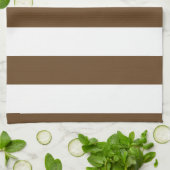 Stripes - wit en donkerbruin theedoek (Gevouwen)