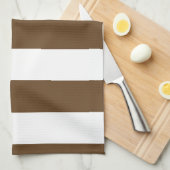 Stripes - wit en donkerbruin theedoek (Quarter Fold)