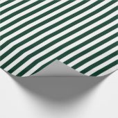 Stripes - wit en donkergroen cadeaupapier (Hoek)