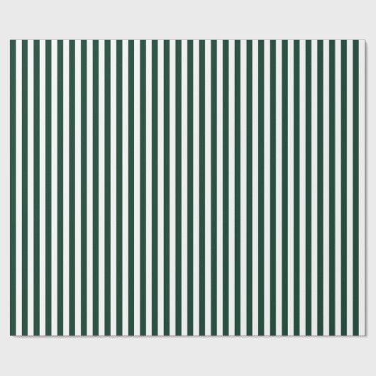 Stripes - wit en donkergroen cadeaupapier (Vlak)