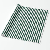 Stripes - wit en donkergroen cadeaupapier (Uitgerold)